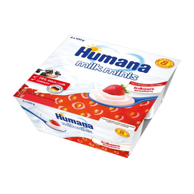 foto йогурт humana baby milchdessert erdbeerе полуниця, 4*100 г
