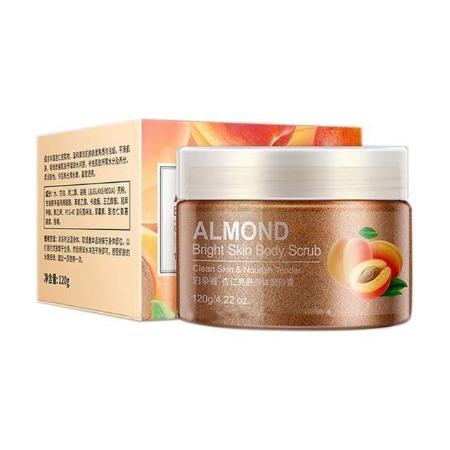 foto скраб для тіла bioaqua almond bright skin body scrub з екстрактом абрикоса та мигдальною олією, 120 г