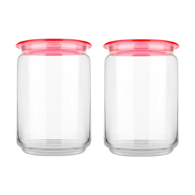 foto набір банок для зберігання продуктів luminarc plano pink, з кришками, 2*1 л (q8246)