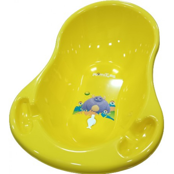 foto дитяча ванночка tega baby монстрики зі зливом 86 см, жовта (mn-004odpływ-124)