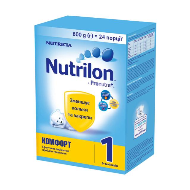 foto дитяча суха молочна суміш nutrilon комфорт 1, від 0 до 6 місяців, 600 г