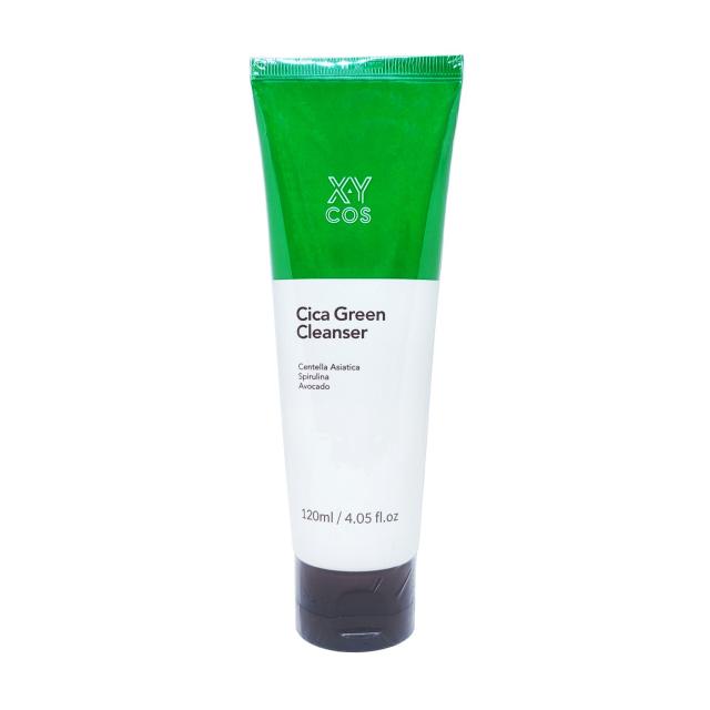 foto зволожувальна пінка для обличчя xycos cica green cleanser з екстрактом центелли, 120 мл