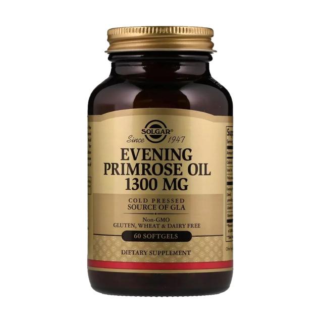 foto харчова добавка в капсулах solgar evening primrose oil олія примули вечірньої 1300 мг, 60 шт
