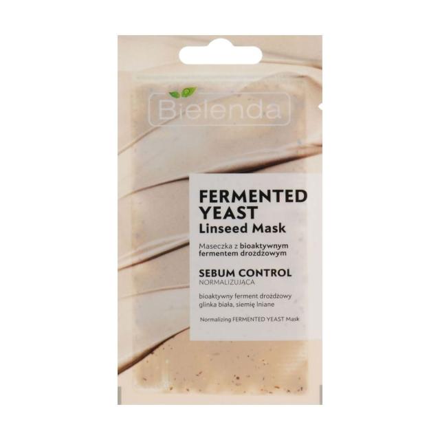 foto маска для обличчя bielenda fermented yeast linseed mask з ферментами, 8 г
