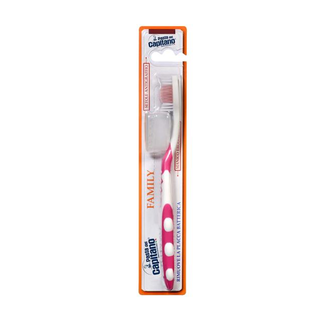 foto зубна щітка pasta del capitano family м’якої жорсткості, рожева, 1 шт
