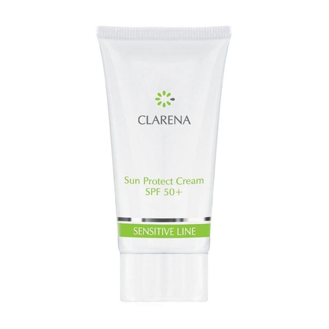 foto сонцезахисний крем для обличчя clarena sensitive line sun protect cream spf 50+, 30 мл