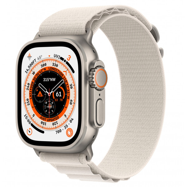 foto смарт-годинник apple watch ultra gps 49mm titanium case with starlight alpine loop - medium