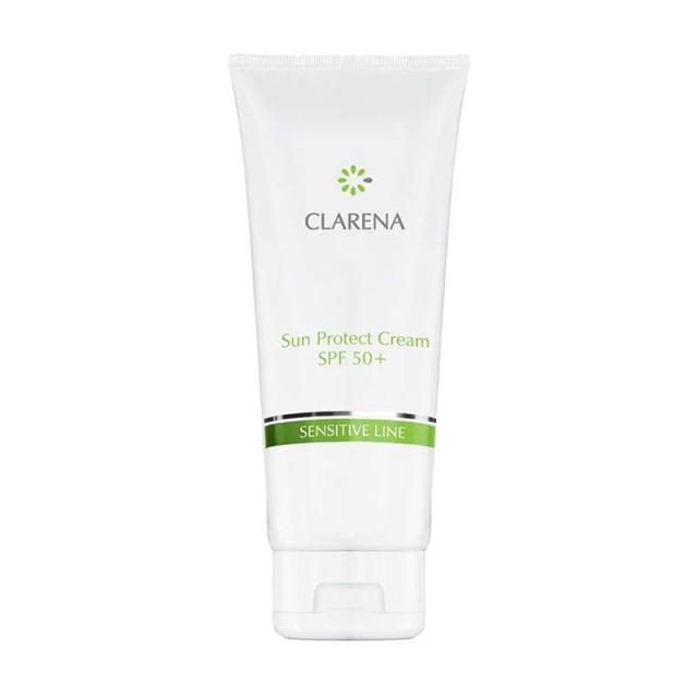 foto сонцезахисний крем для обличчя clarena sensitive line sun protect cream spf 50+, 100 мл