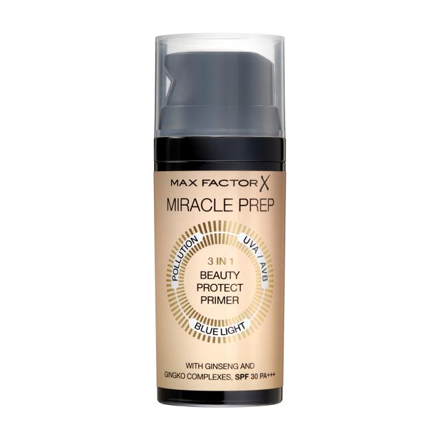 foto праймер для обличчя max factor miracle prep 3 in 1 beauty protect primer spf 30 pa+, 30 мл