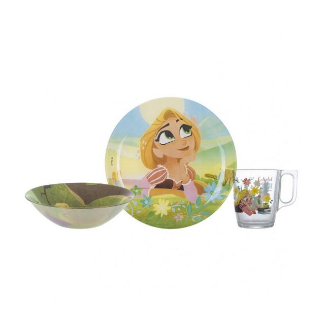 foto набір посуду дитячий luminarc disney princess royal, 3 предмета (p9260)