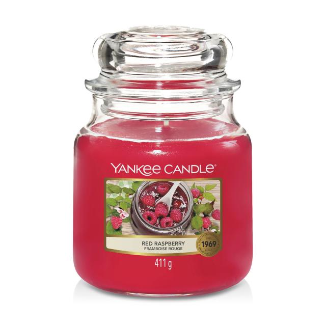 foto ароматична свічка в банці yankee candle red raspberry, 411 г