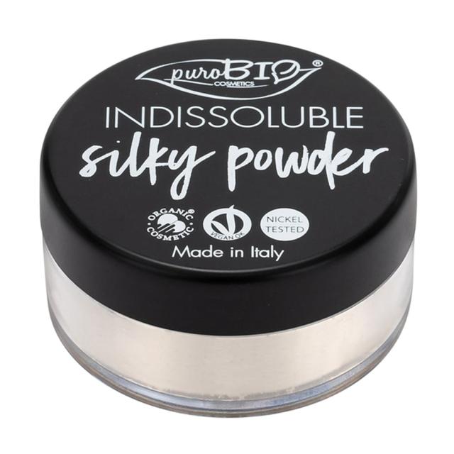 foto шовкова пудра для обличчя purobio cosmetics indissoluble silky powder, 01, 8 г