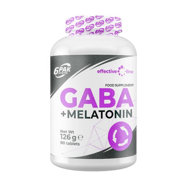 foto харчова добавка в таблетках 6pak nutrition effective line gaba + melatonin гамк + мелатонін, 90 шт