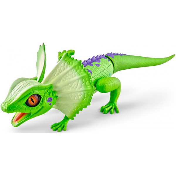 foto інтерактивна іграшка пластикова pets & robo alive зелена плащоносна ящірка (7149-1)