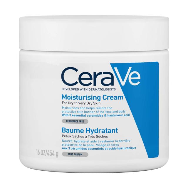 foto зволожувальний крем для обличчя та тіла cerave moisturizing cream  для сухої та дуже сухої шкіри, 454 мл