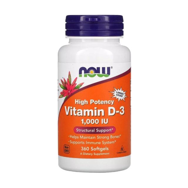 foto харчова добавка вітаміни в капсулах now foods vitamin d-3 1000 iu, 360 шт