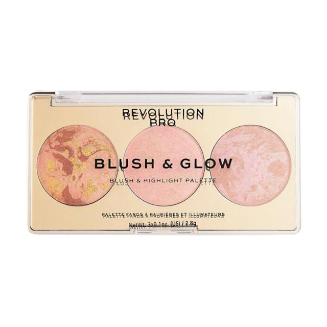 foto палетка для макіяжу обличчя revolution pro blush & glow palette peach glow, 2.8 г