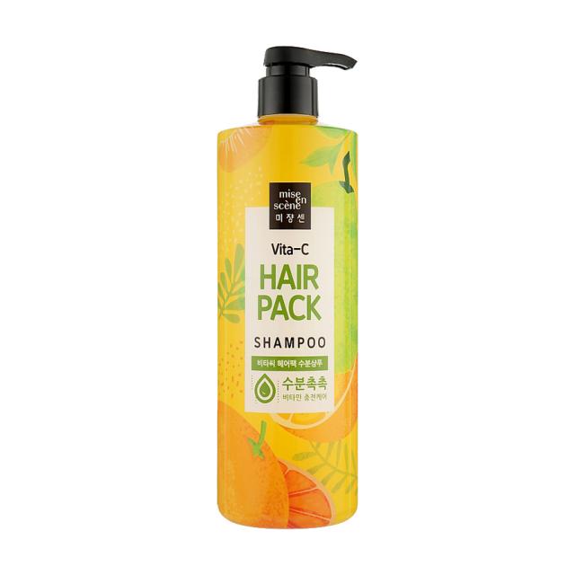 foto зволожувальний шампунь для волосся mise en scene vita-c hair-pack moisture shampoo з вітаміном с, 1.5 л