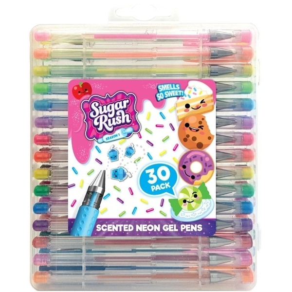 foto набір для малювання scentos ароматних гелевих ручок серії "sugar rush" - неон (30 шт.) (31040)