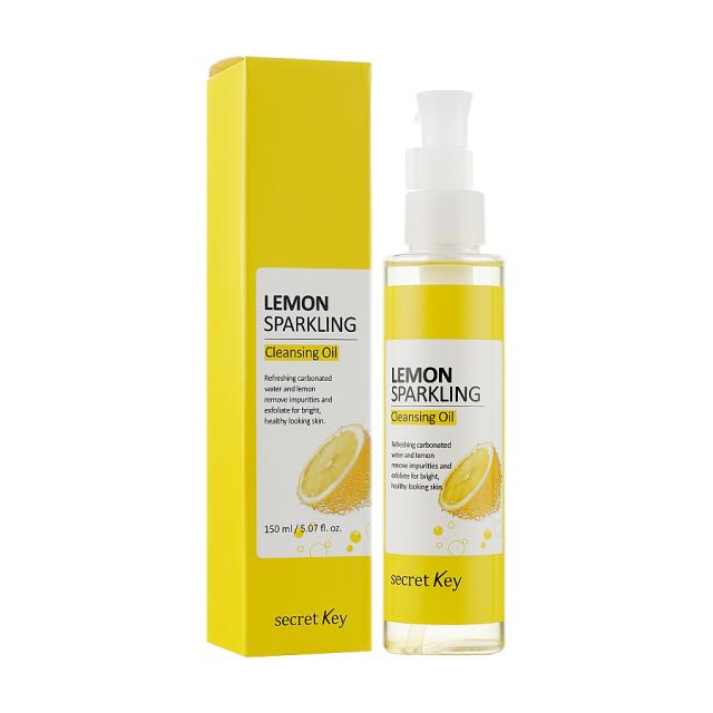 foto лимонна гідрофільна олія для обличчя secret key lemon sparkling cleansing oil, 150 мл