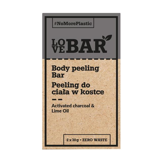 foto концентрований пілінг для тіла love bar body peeling bar з активованим вугіллям та олією лайма, 2*30 г