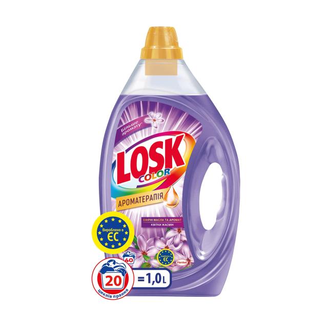 foto гель для прання losk колір ароматерапія, з ефірними оліями та ароматом квітки жасмин, 20 циклів прання, 1 л