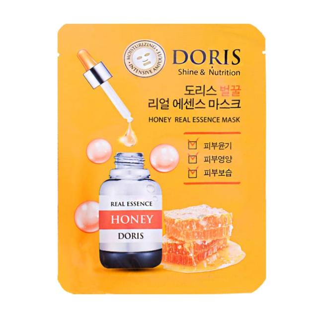 foto ампульна тканинна маска для обличчя doris honey real essence mask з екстрактом меду, 25 мл