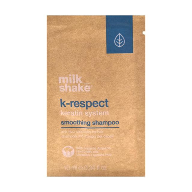 foto шампунь для розгладження волосся milk_shake k-respect keratin system smoothing shampoo, 10 мл (саше)