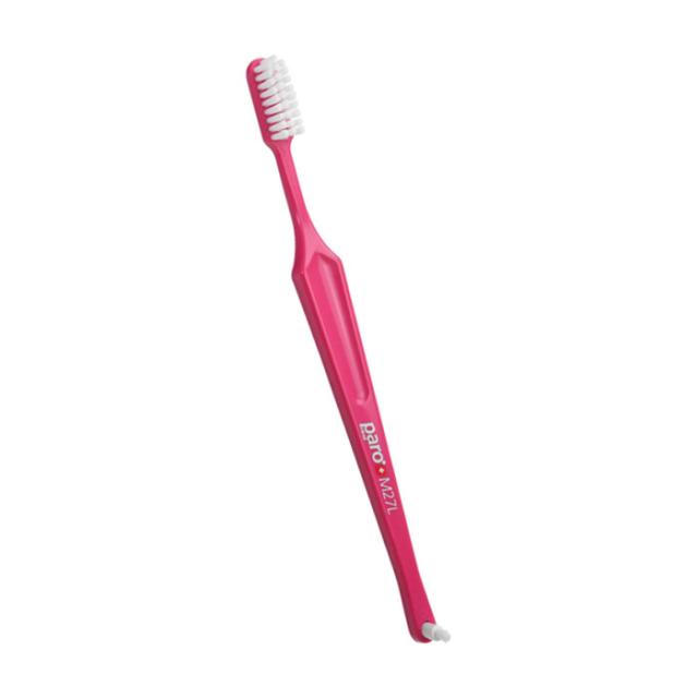 foto зубна щітка paro swiss classic m27l середньої жорсткості, рожева, 1 шт