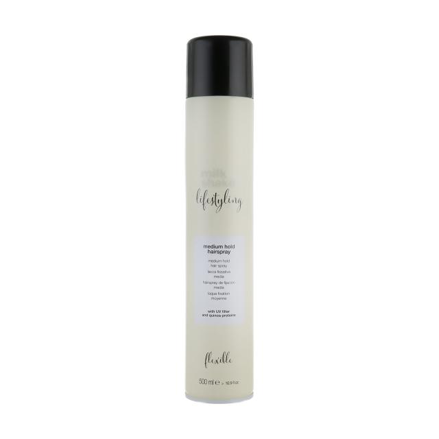 foto лак для укладки волосся milk_shake lifestyling hairspray medium hold середньої фіксації, 500 мл