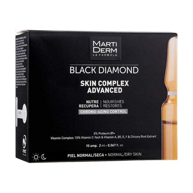 foto ампули для обличчя martiderm black diamond skin complex advanced для нормальної та сухої шкіри, 10*2 мл