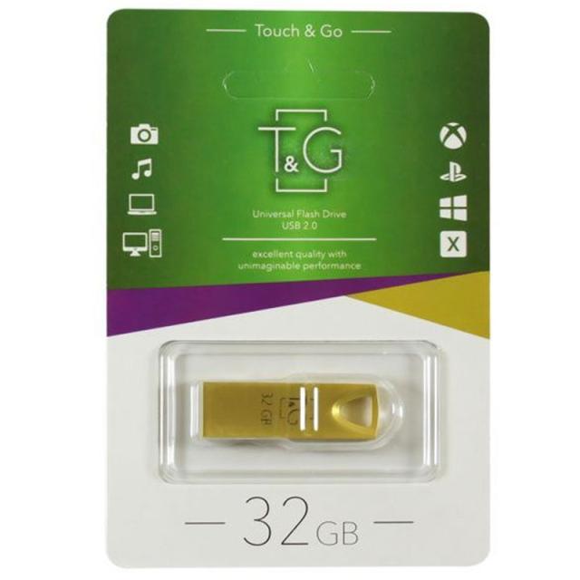 foto флеш-драйв usb flash drive t&g 117 metal series 32gb (золотий) 1058467