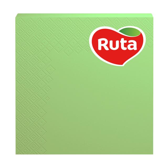 foto серветки столові ruta 33*33 3-шарові зелені, 20 шт