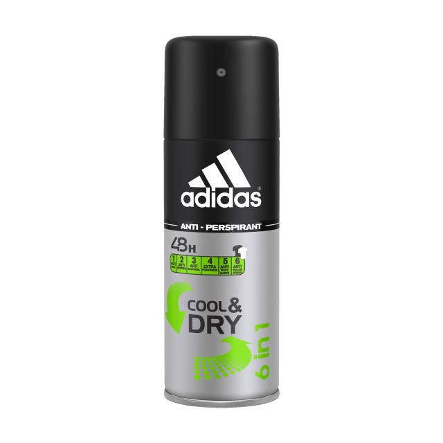 foto антиперспирант-спрей мужской adidas anti-perspirant cool & dry 6 in 1 48h, 150 мл