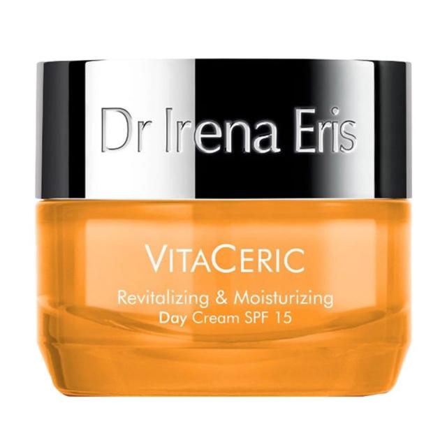 foto зміцнювальний та зволожувальний денний крем для обличчя dr irena eris vitaceric revitalizing & moisturizing day cream, spf 15, 50 мл