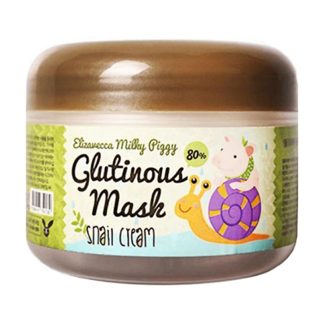 foto нічна крем-маска elizavecca milky piggy glutinous mask 80% snail cream з муцином равлика, 100 г