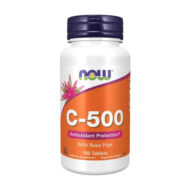 foto харчова добавка в таблетках now foods vitamin c-500 з шипшиною, 100 шт