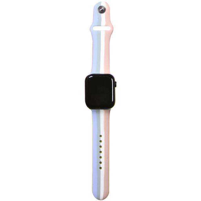 foto силиконовый ремешок rainbow для apple watch 42mm / 44mm (бузковий / рожевий) 1234963