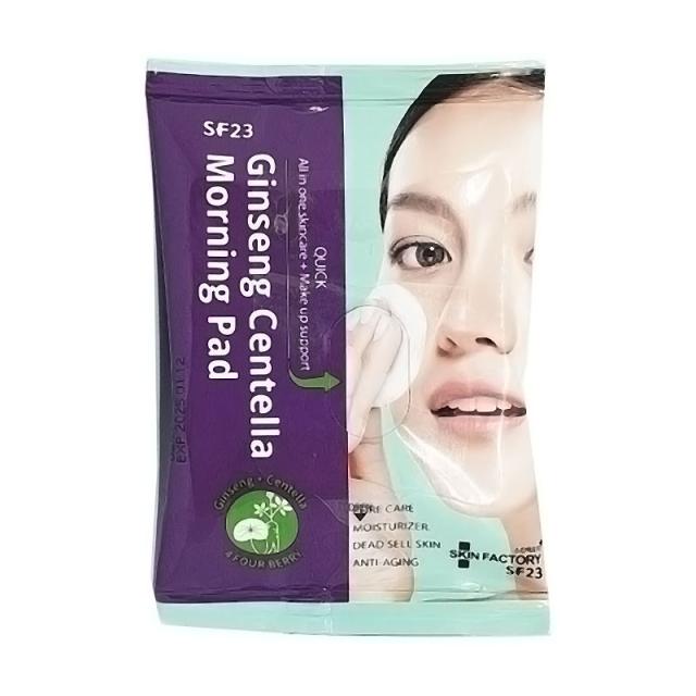 foto ранкові пілінг-диски для обличчя skinfactory sf23 ginseng centella morning pad з кислотами та центелою, 55 г