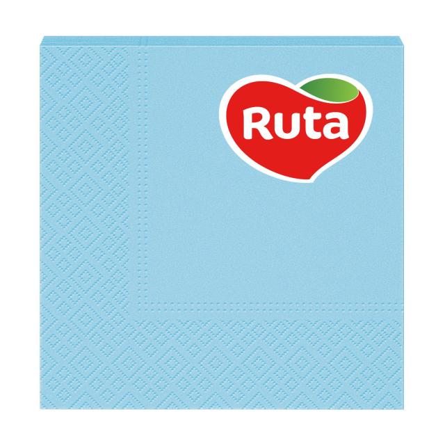foto серветки столові ruta 33*33 3-шарові блакитні, 20 шт