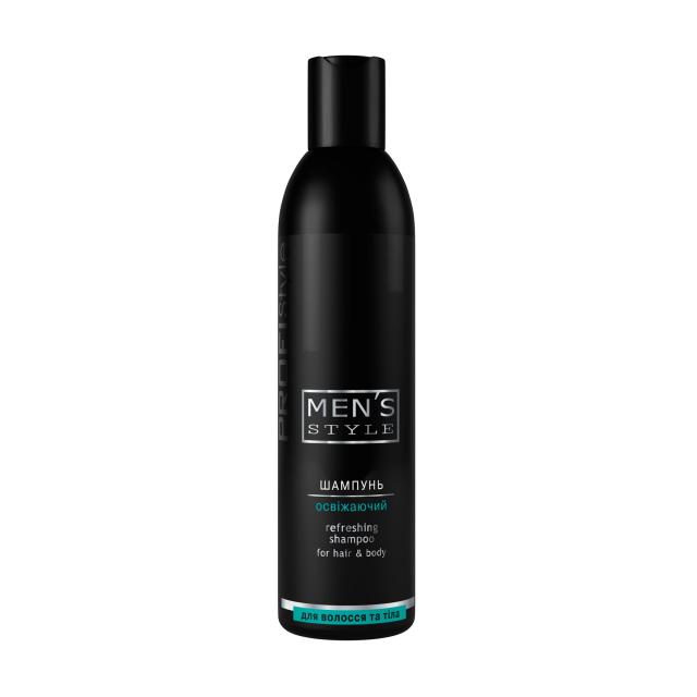 foto чоловічий освіжальний шампунь для волосся та тіла profi style men's style refreshing shampoo, 250 мл