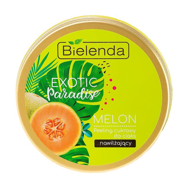 foto зволожувальний цукровий скраб для тіла bielenda exotic paradise moisturising body scrub melon, 350 г
