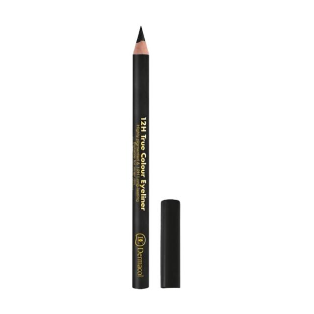 foto олівець для очей dermacol true colour 12h стійкий (чорний) 08, 2г