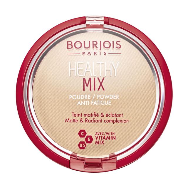 foto компактна пудра для обличчя bourjois healthy mix poudre powder 01 porcelain, 10 г