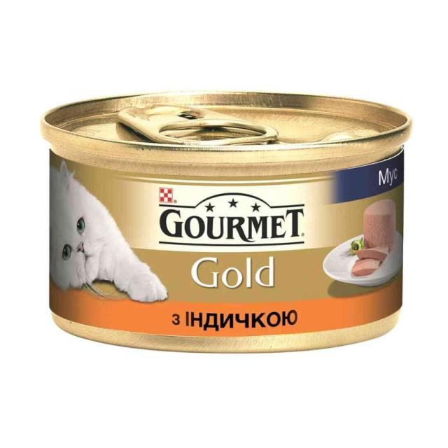 foto вологий корм для кішок gourmet gold з індичкою, 85 г
