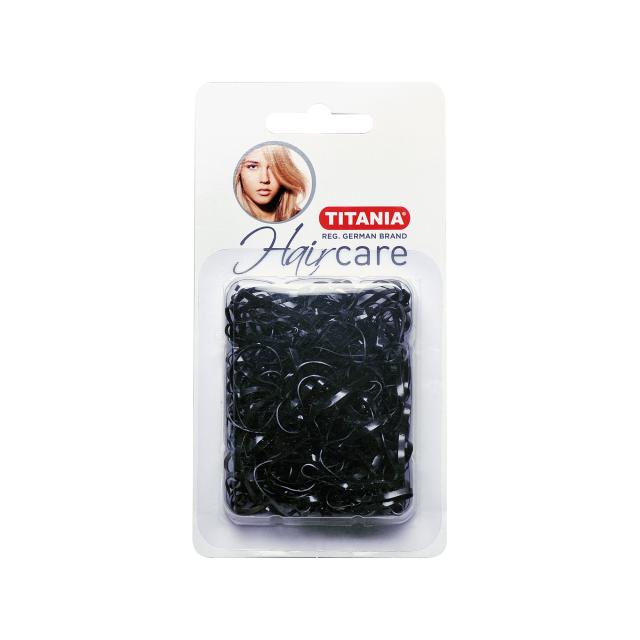 foto набір зажимів для волосся titania, еластичні, 150шт, чорний, 2см, 8066 в
