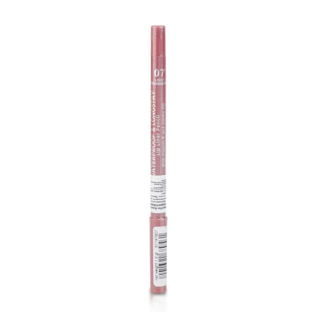 foto водостійкий олівець для губ seventeen supersmooth waterproof lipliner, 07 light cranberry, 1.2 г