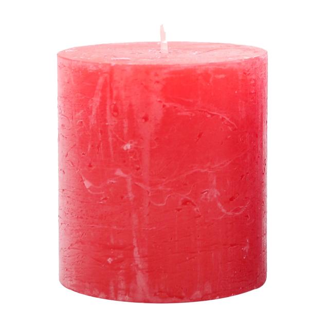 foto циліндрична свічка candlesense decor rustic червона, діаметр 7 см, висота 7.5 см