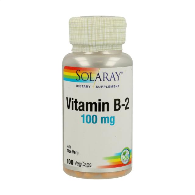 foto харчова добавка вітаміни в капсулах solaray vitamin b2 вітамін b2 100 мг, 100 шт