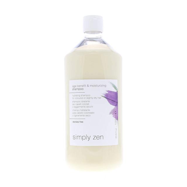 foto зволожувальний шампунь simply zen age benefit & moisturizing shampoo для світлого та сивого волосся, 1 л